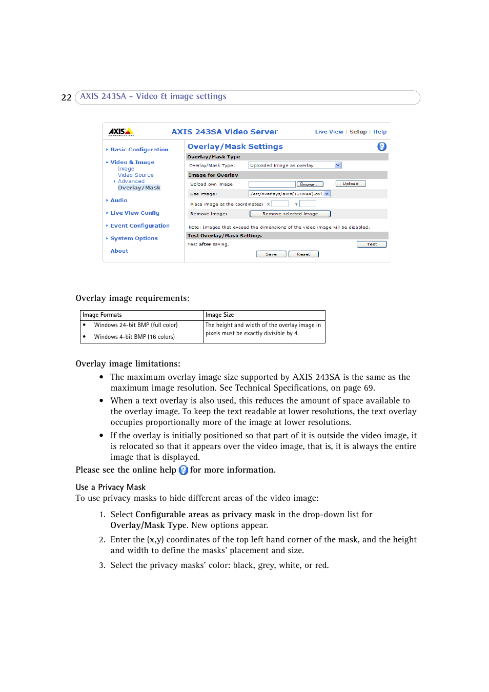 Axis Communications 243SA User Manual | Page 22 / 86