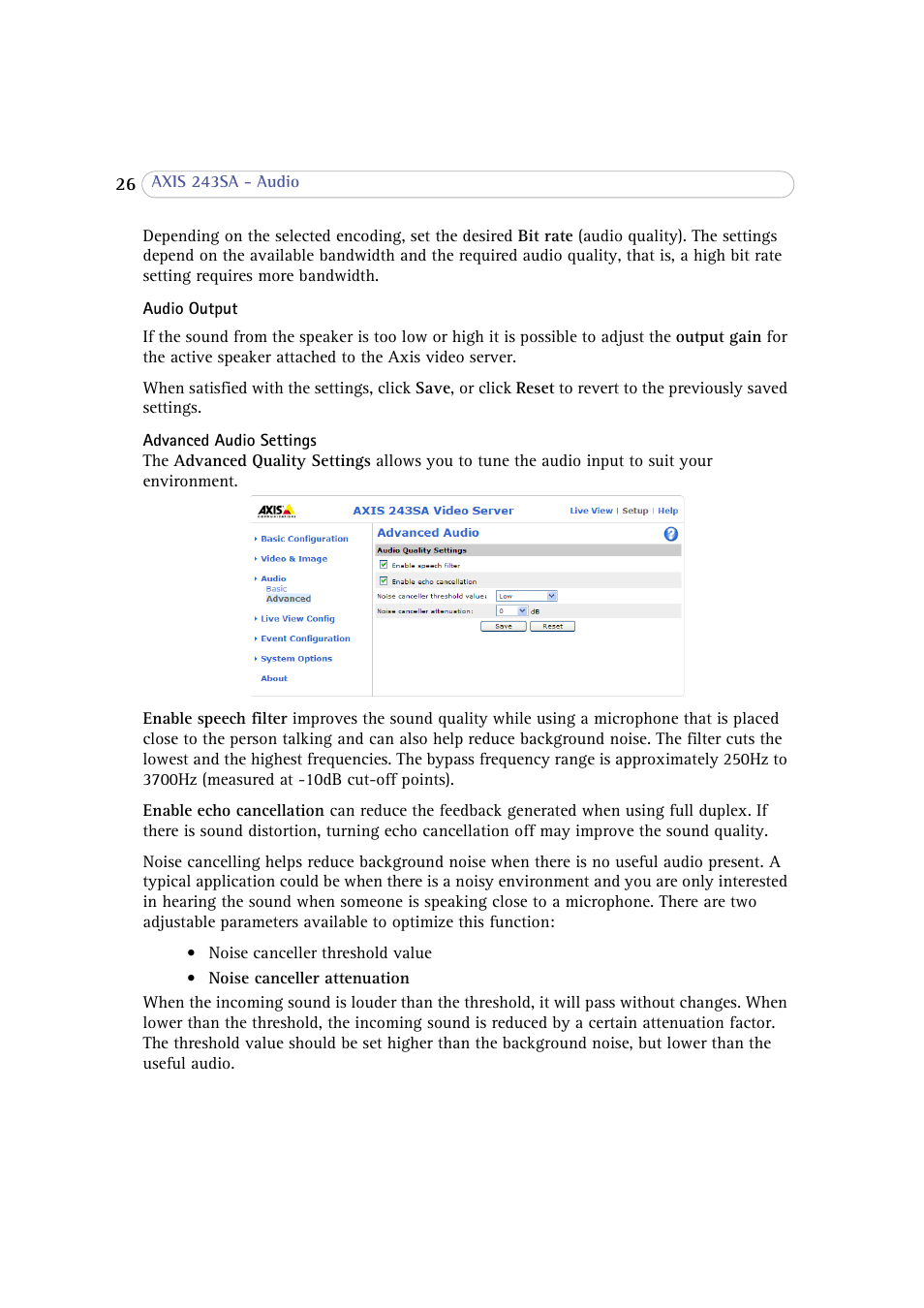 Axis Communications 243SA User Manual | Page 26 / 86