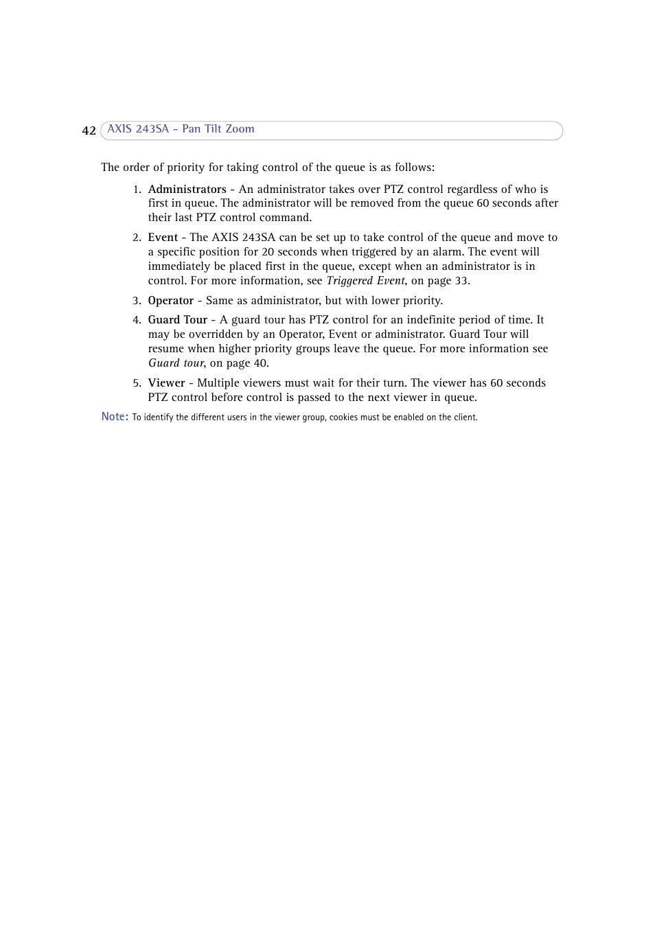 Axis Communications 243SA User Manual | Page 42 / 86