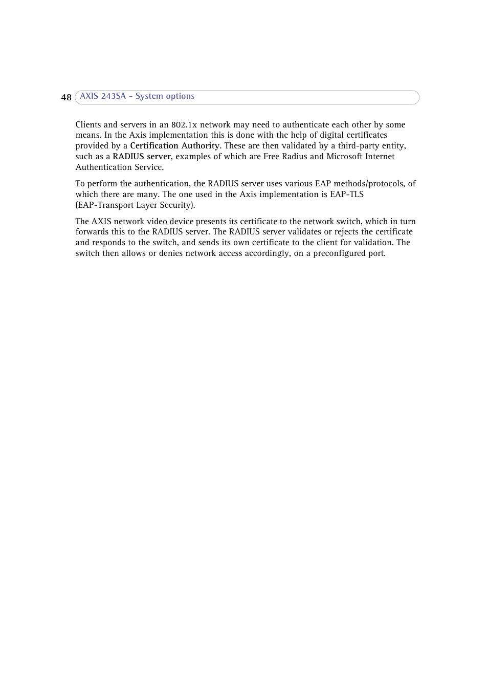 Axis Communications 243SA User Manual | Page 48 / 86