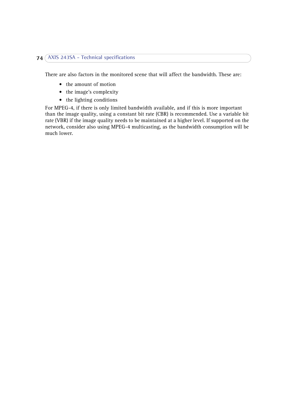 Axis Communications 243SA User Manual | Page 74 / 86