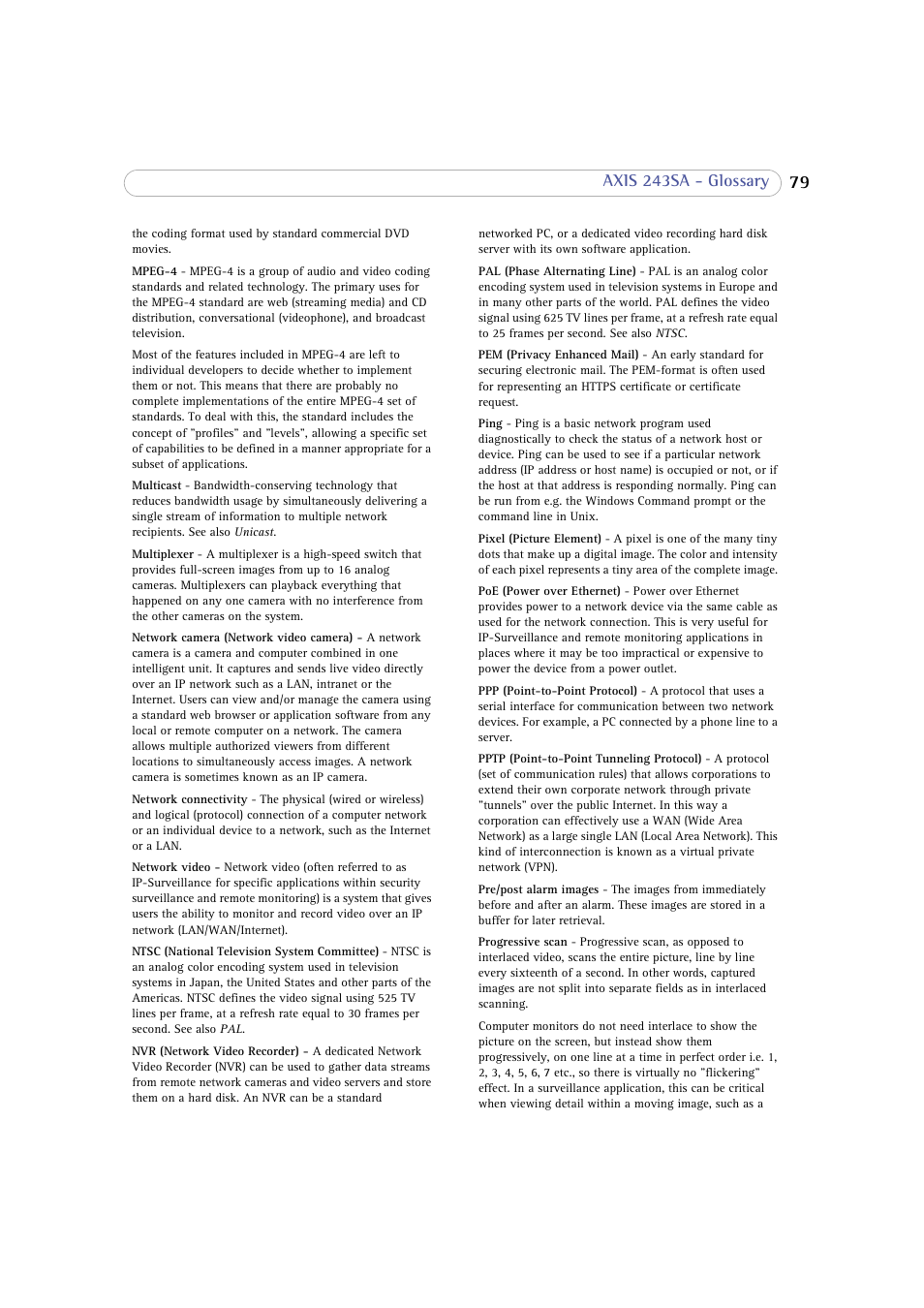 Axis Communications 243SA User Manual | Page 79 / 86