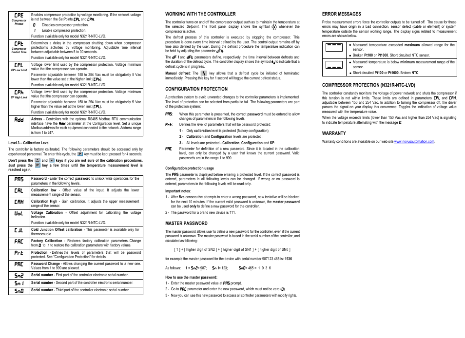 NOVUS N321R User Manual | Page 2 / 2