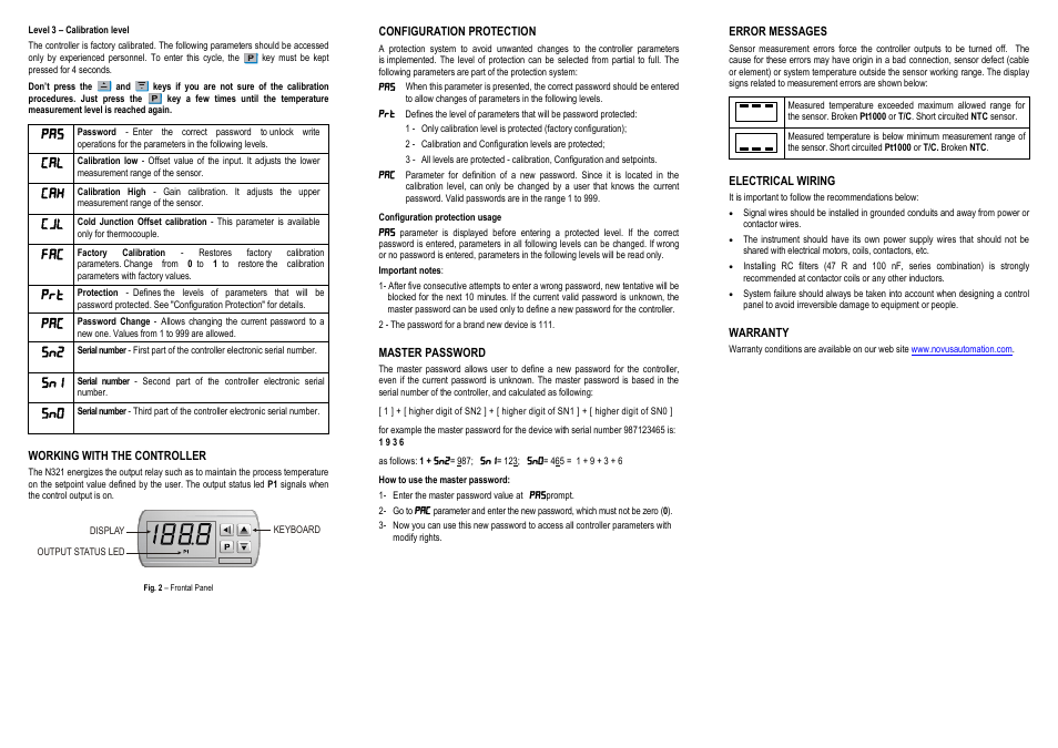 NOVUS N321 User Manual | Page 2 / 2