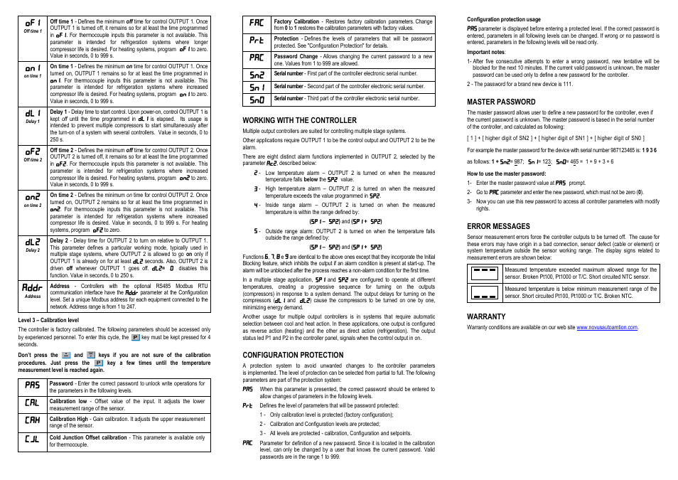 Addr | NOVUS N322 User Manual | Page 2 / 2