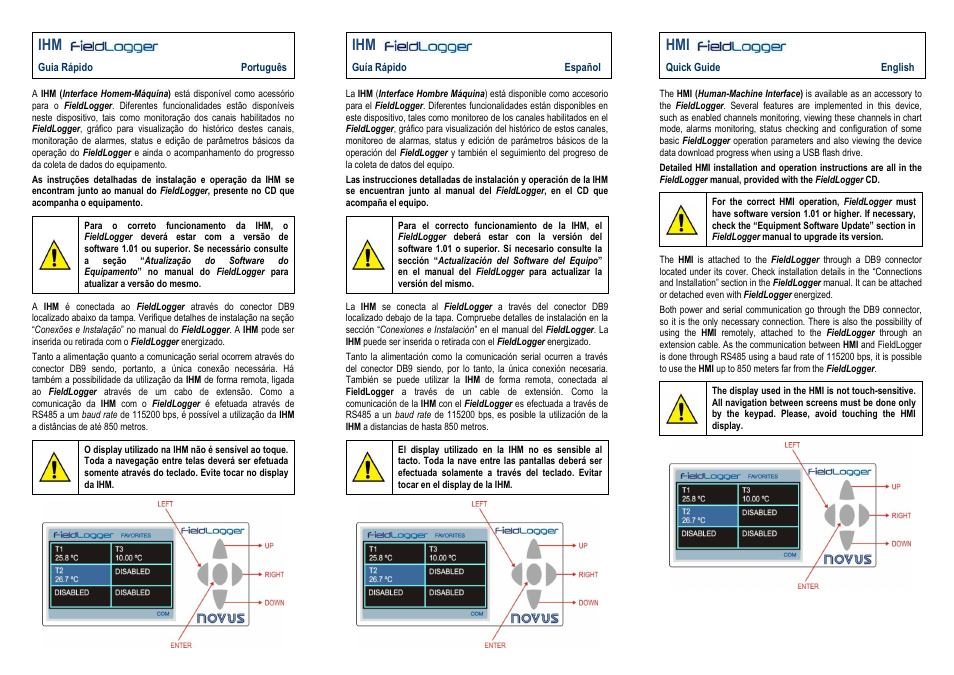 NOVUS quickguide_ihm User Manual | 2 pages