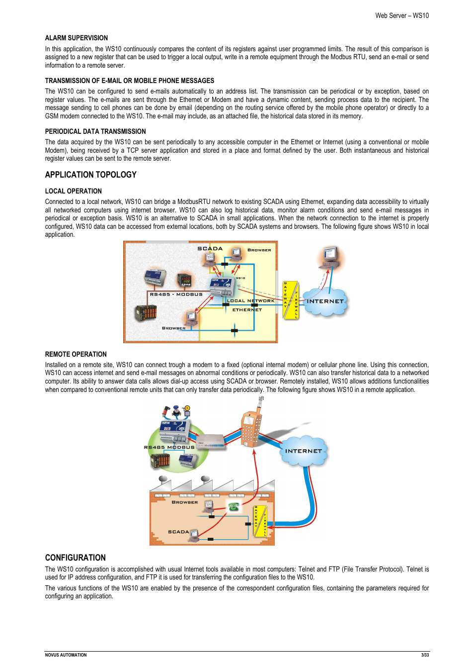 NOVUS Web Server – WS10 User Manual | Page 3 / 33
