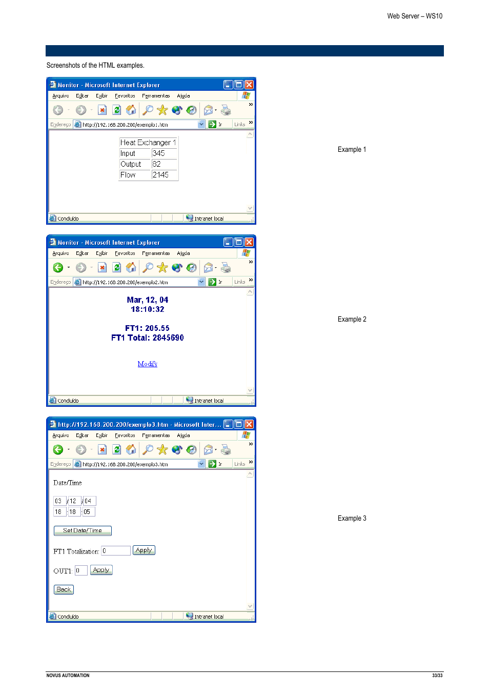 Appendix a | NOVUS Web Server – WS10 User Manual | Page 33 / 33