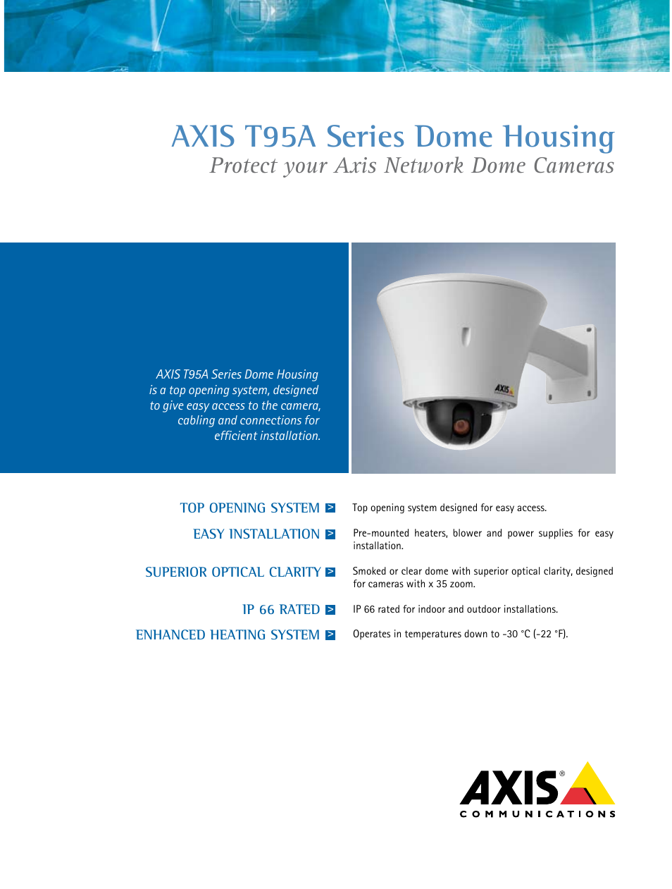 Axis Communications T95A User Manual | 2 pages