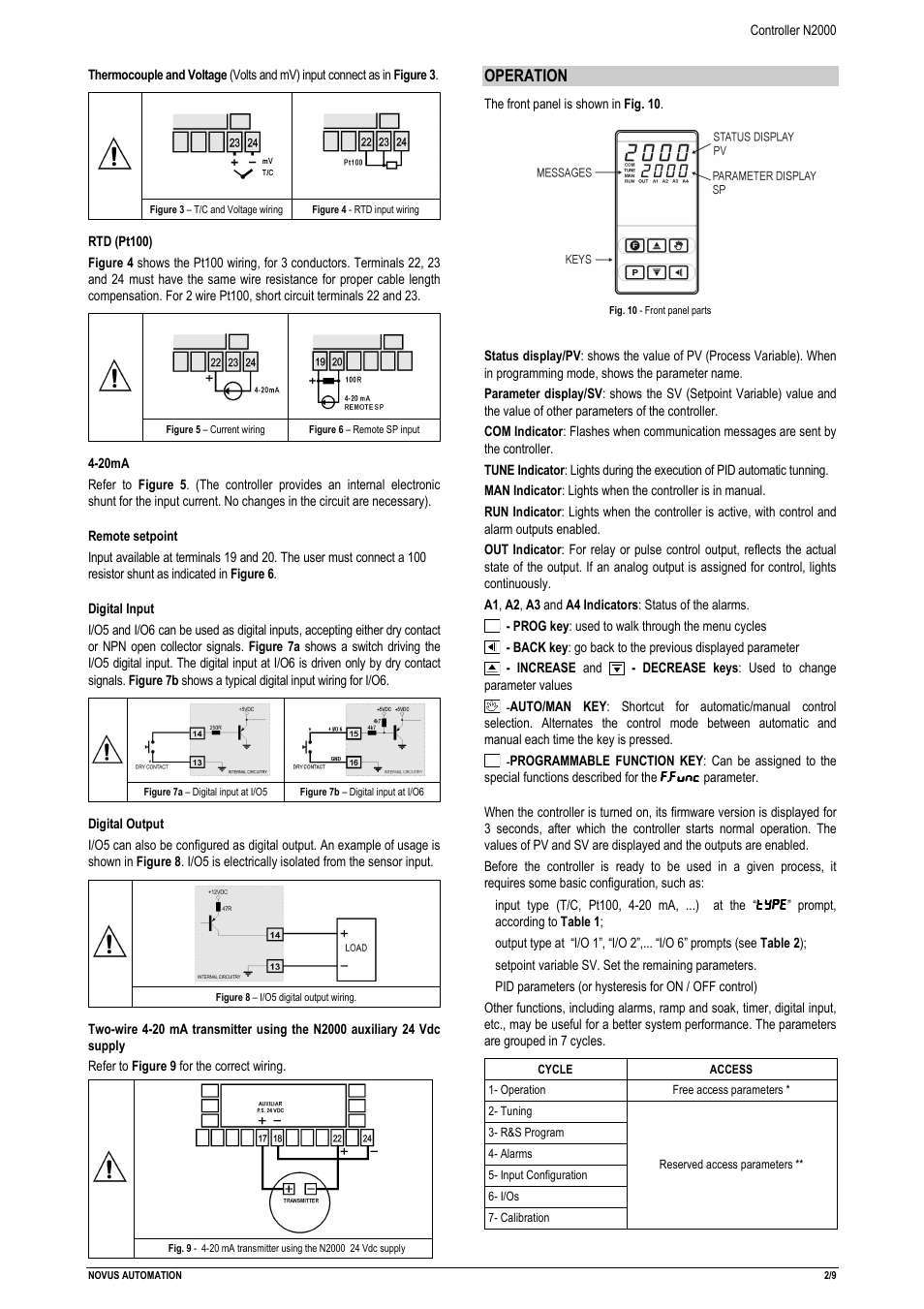Operation | NOVUS Controller N2000 User Manual | Page 2 / 9