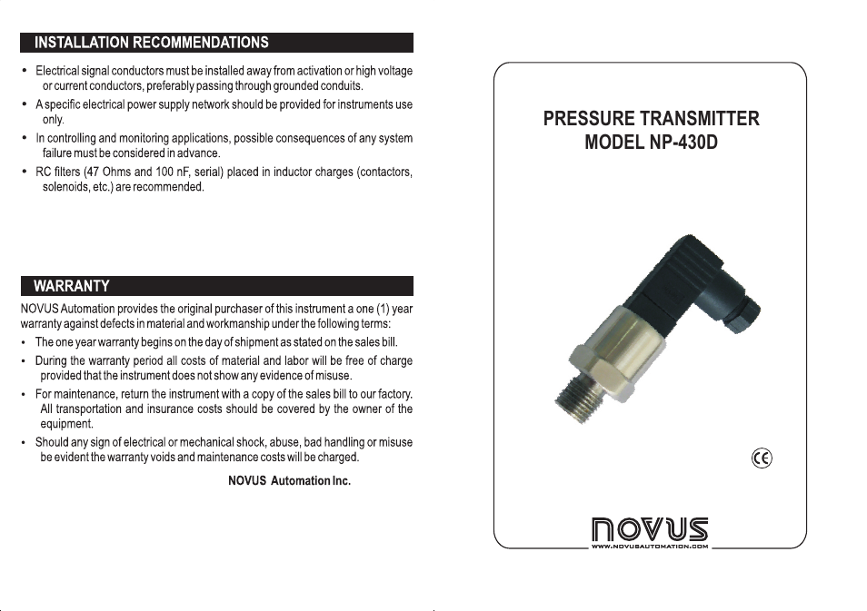 NOVUS NP-430D User Manual | 2 pages