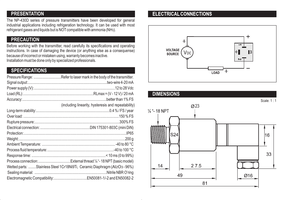 NOVUS NP-430D User Manual | Page 2 / 2