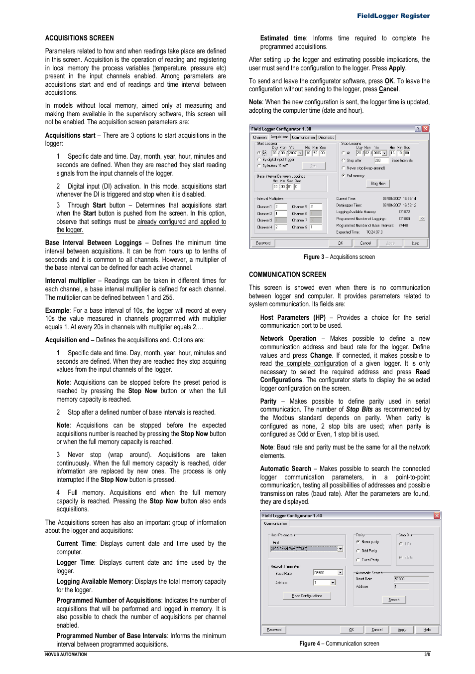 NOVUS FieldLogger Register User Manual | Page 3 / 8