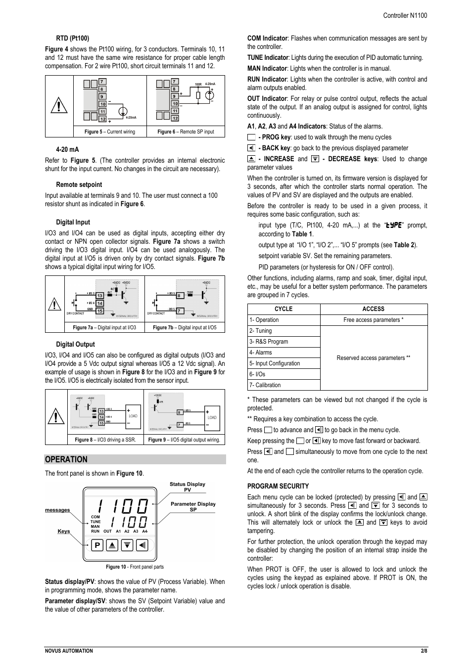 Operation | NOVUS Controller N1100 User Manual | Page 2 / 8