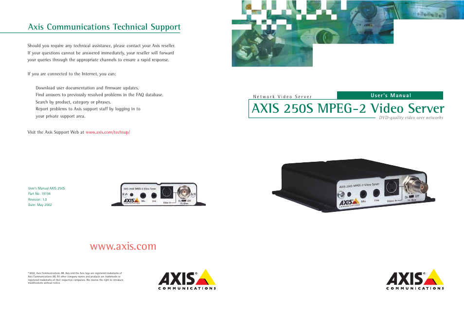 Axis Communications 250S User Manual | 57 pages