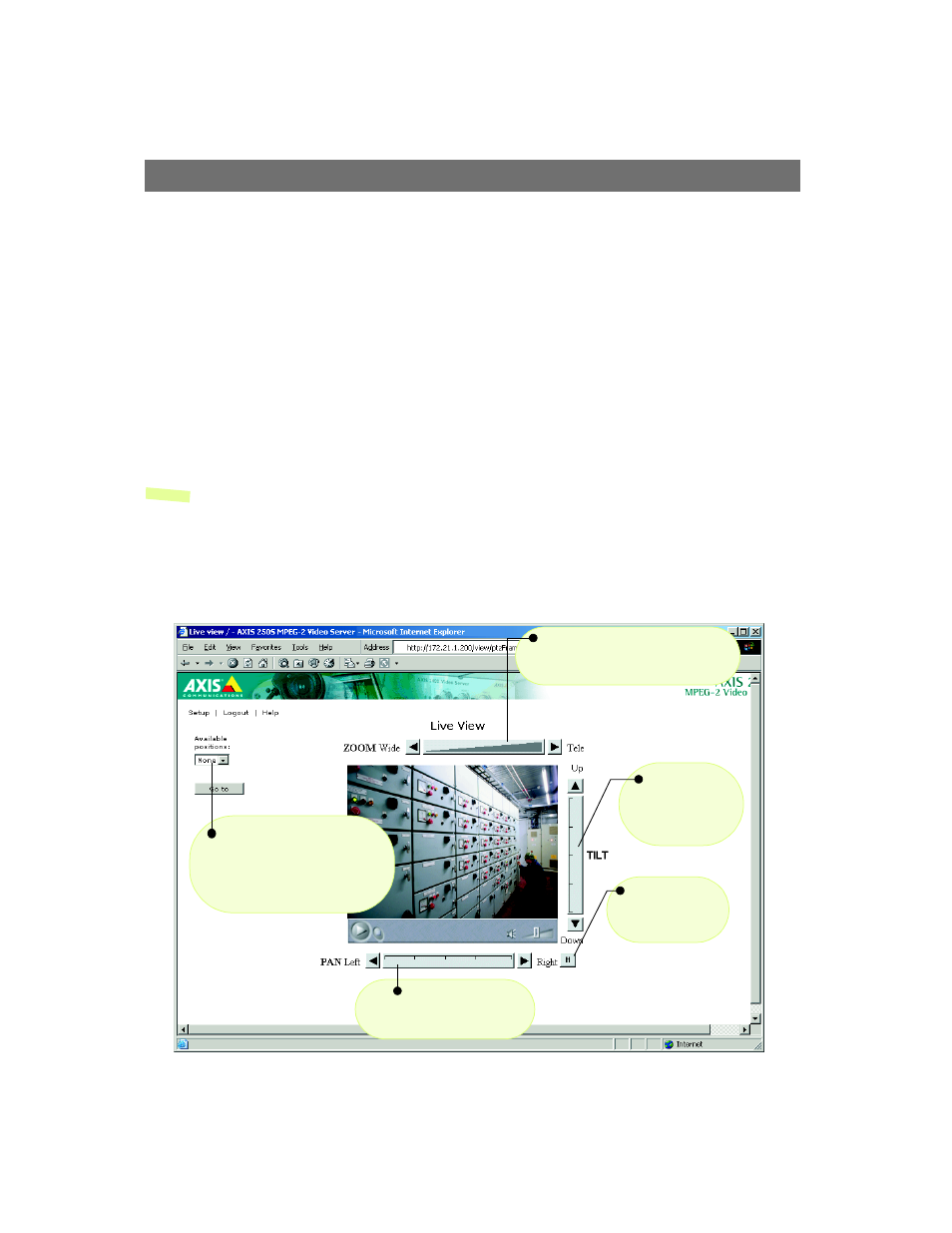 Disconnected video source, Positional control of the video source | Axis Communications 250S User Manual | Page 16 / 57