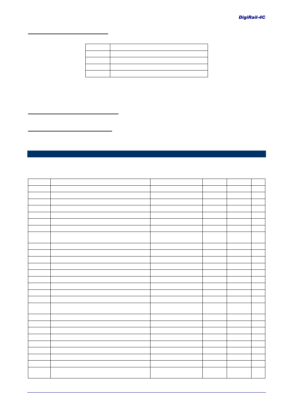 Table of holding registers, Read discrete inputs - 02h, Read holding registers – 03h | Write single register – 06h | NOVUS DigiRail- DigiRail-4C User Manual | Page 2 / 5