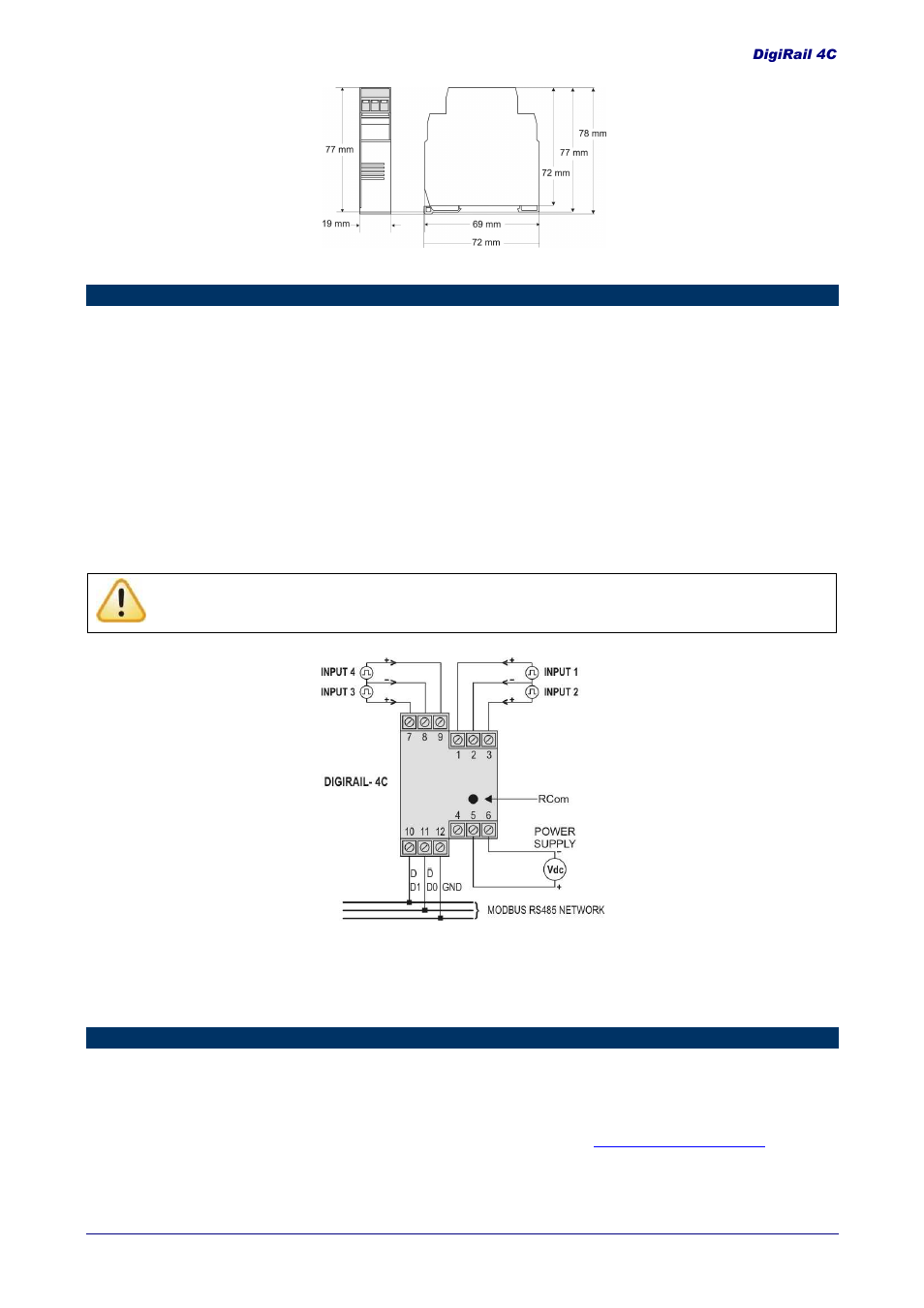 Electrical installation, Configuration | NOVUS DigiRail-4C User Manual | Page 2 / 3
