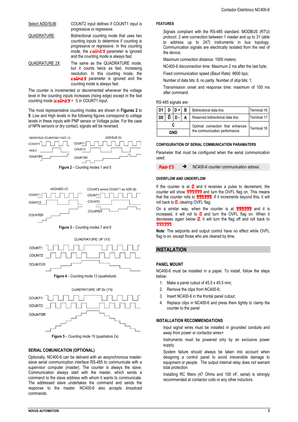 NOVUS NC400-6 Counter User Manual | Page 3 / 8