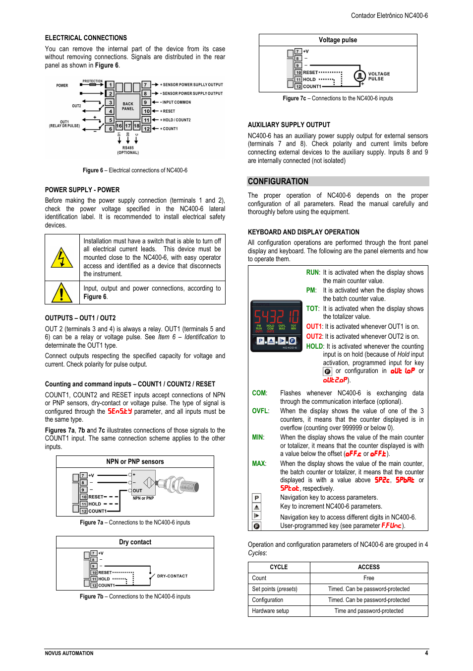 NOVUS NC400-6 Counter User Manual | Page 4 / 8