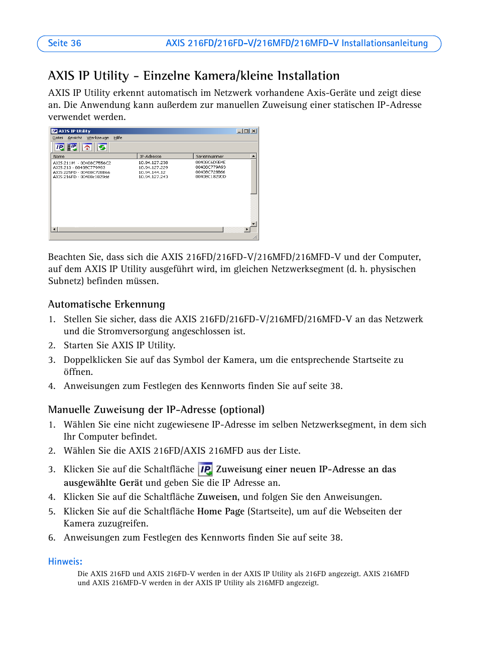 Axis Communications 216MFD User Manual | Page 36 / 74