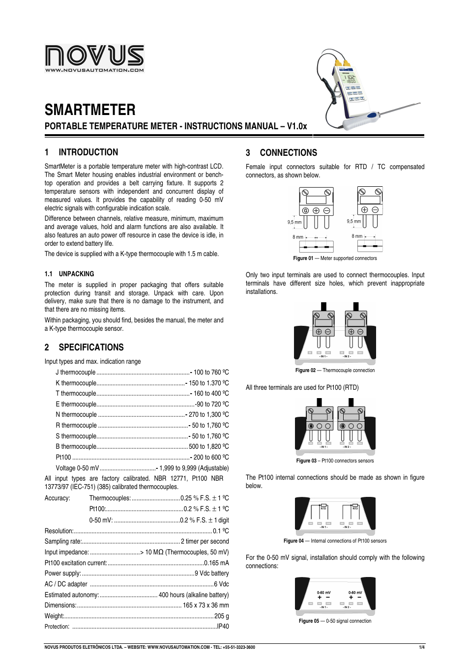 NOVUS SMARTMETER User Manual | 4 pages