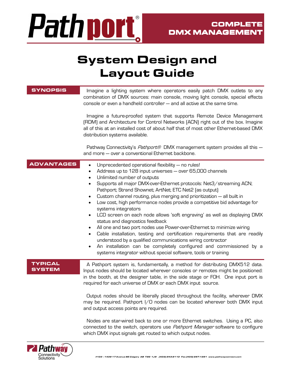 Pathway System Design/Layout Guide User Manual | 8 pages