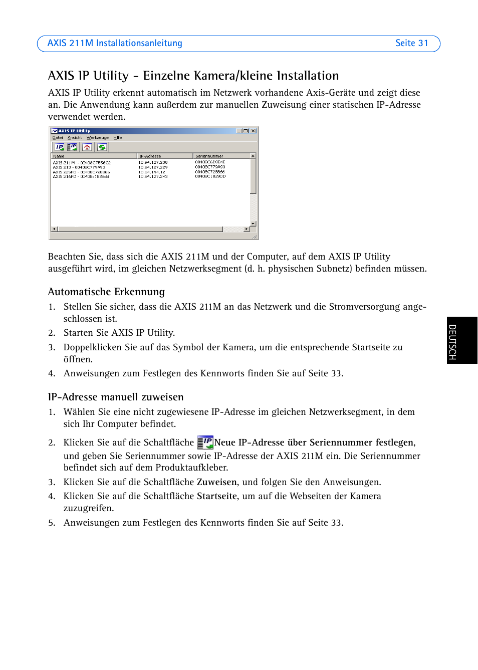 Axis Communications 211M User Manual | Page 31 / 64