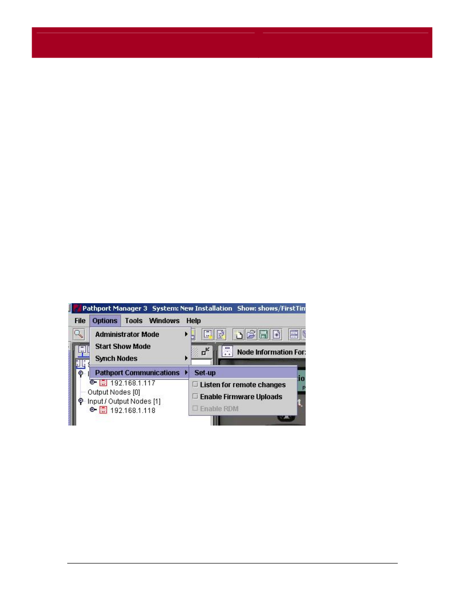 Advanced network setup, Pathport manager user’s guide | Pathway Pathport Manager 3 User Guide User Manual | Page 27 / 61