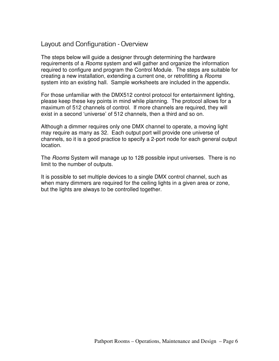 Layout and configuration - overview | Pathway Rooms Design and Operations Guide User Manual | Page 6 / 15