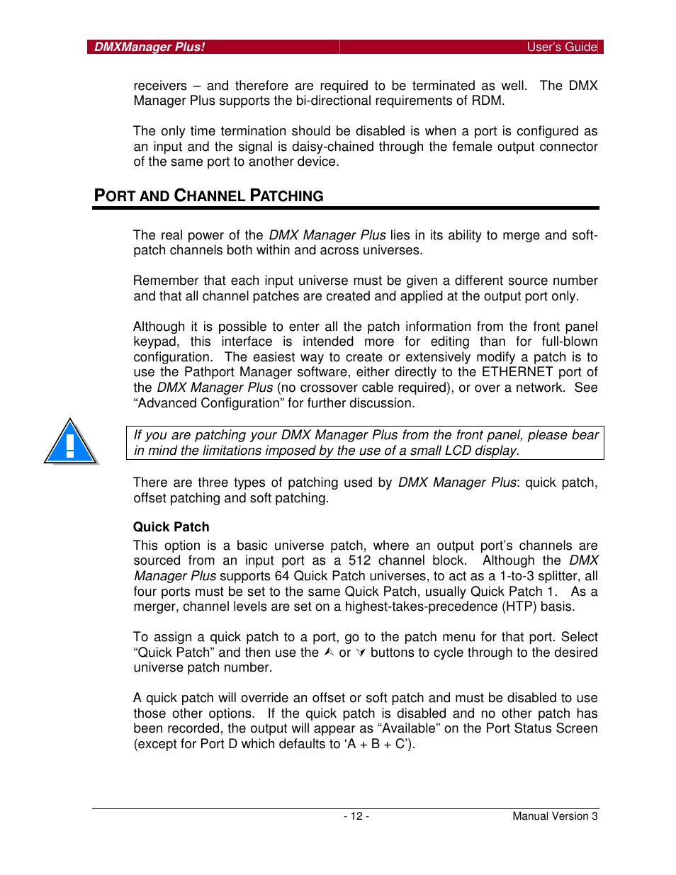 Pathway DMX Manager Plus! #6301, 6302 User Manual | Page 12 / 18