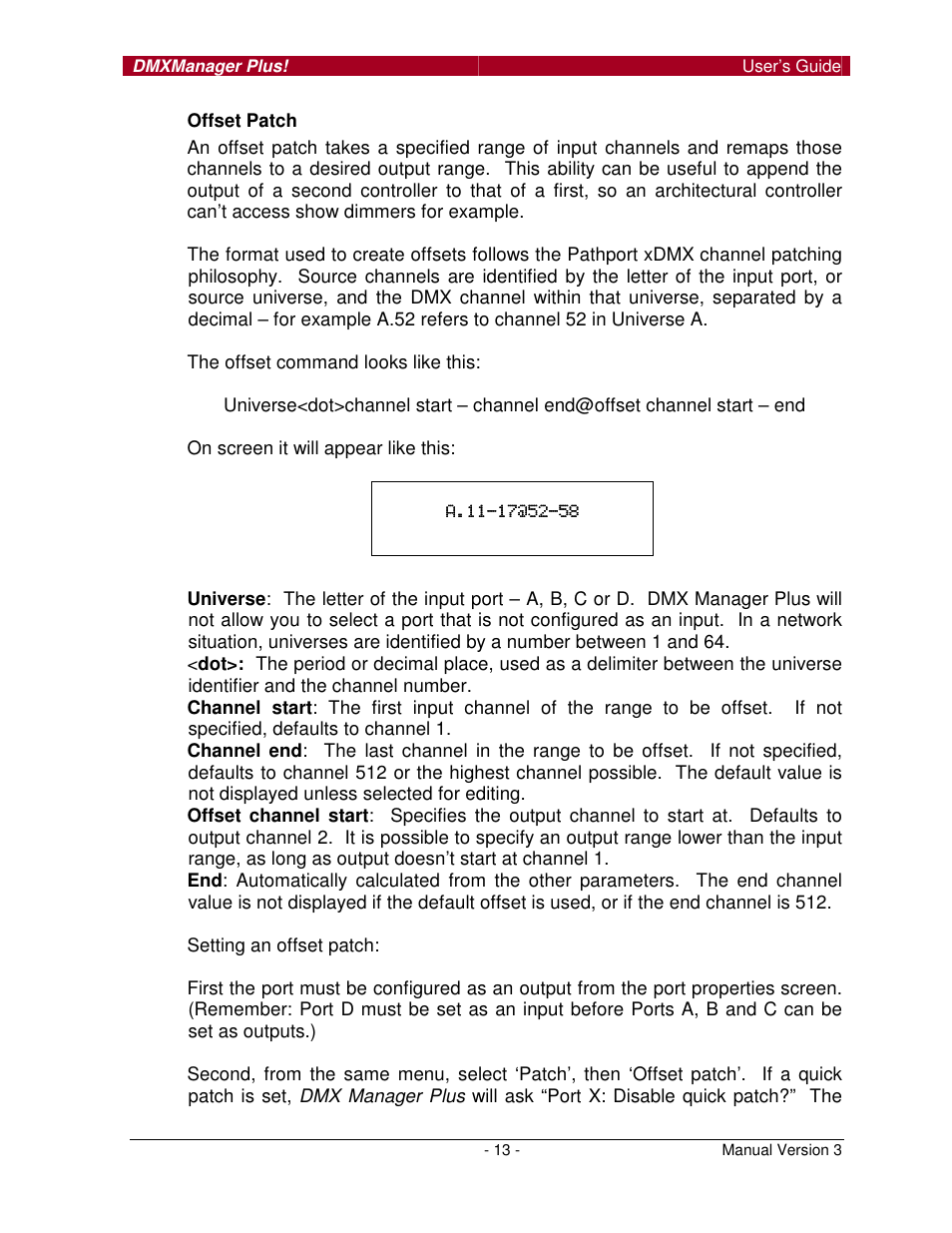 Pathway DMX Manager Plus! #6301, 6302 User Manual | Page 13 / 18