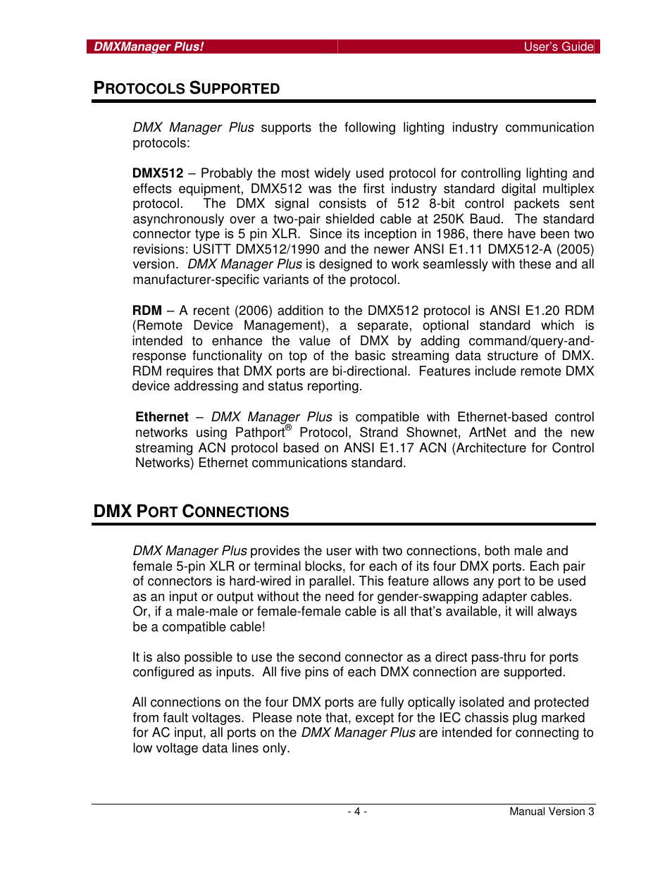 Pathway DMX Manager Plus! #6301, 6302 User Manual | Page 4 / 18