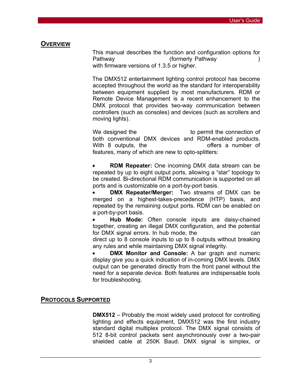Pathway #910x DMX Repeater Pro for firmware up to 1.3.5 click here User Manual | Page 3 / 13