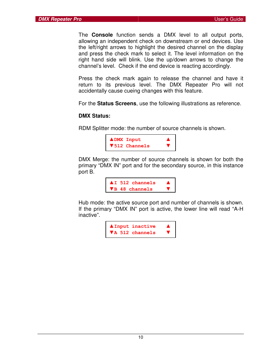 Pathway #910x DMX Repeater Pro for firmware of 1.4.0 or higher, click here User Manual | Page 10 / 15