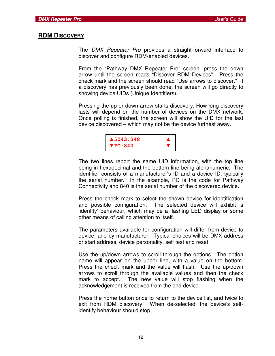 Pathway #910x DMX Repeater Pro for firmware of 1.4.0 or higher, click here User Manual | Page 12 / 15