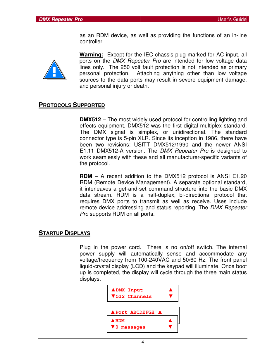 Pathway #910x DMX Repeater Pro for firmware of 1.4.0 or higher, click here User Manual | Page 4 / 15