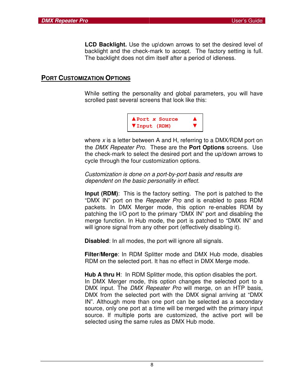 Pathway #910x DMX Repeater Pro for firmware of 1.4.0 or higher, click here User Manual | Page 8 / 15