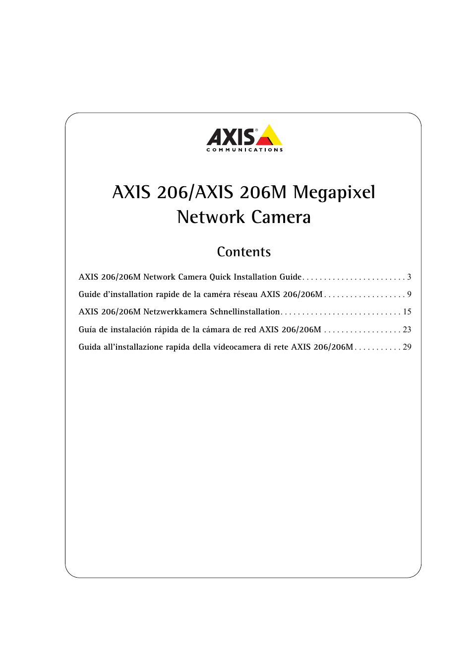 Axis Communications 206M User Manual | 36 pages