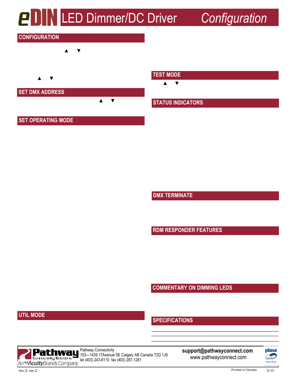 Led dimmer/dc driver configuration | Pathway #1008 eDIN LED Dimmer User Manual | Page 2 / 2