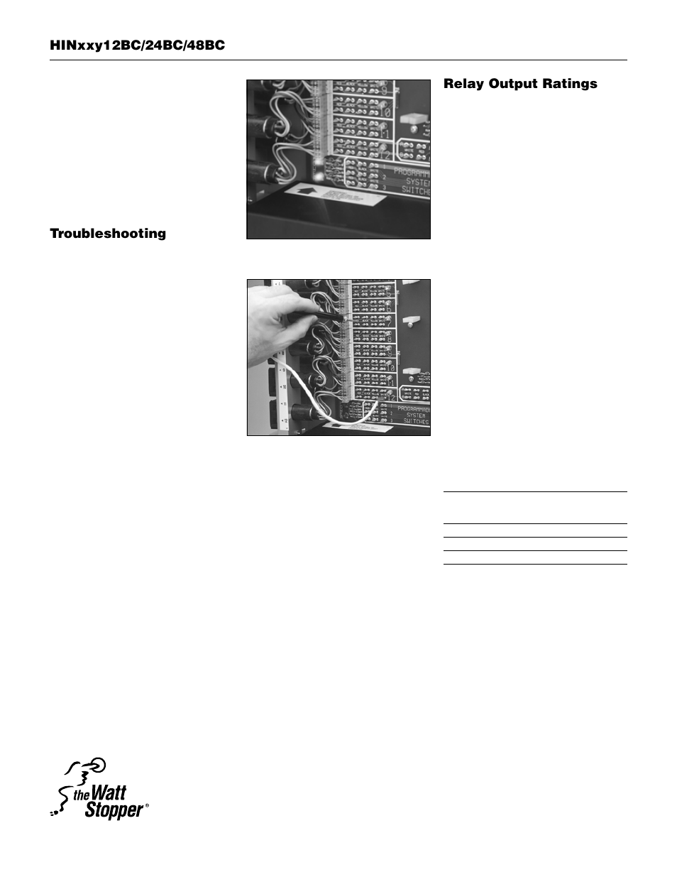 Troubleshooting, Relay output ratings | Pathway DMX Relay Cabinets User Manual | Page 4 / 4