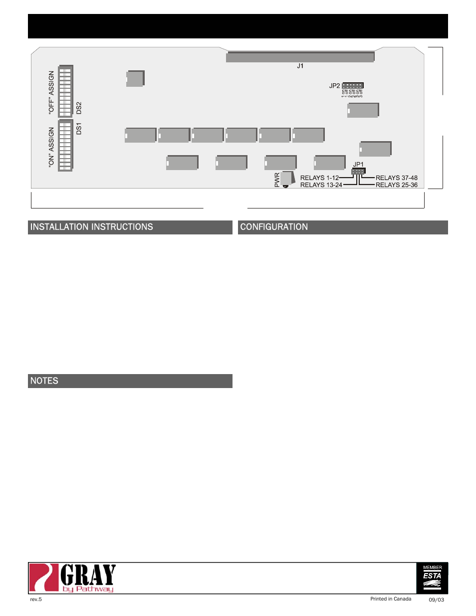 Pathway Relay Driver Card - # LCRD12GES User Manual | 1 page