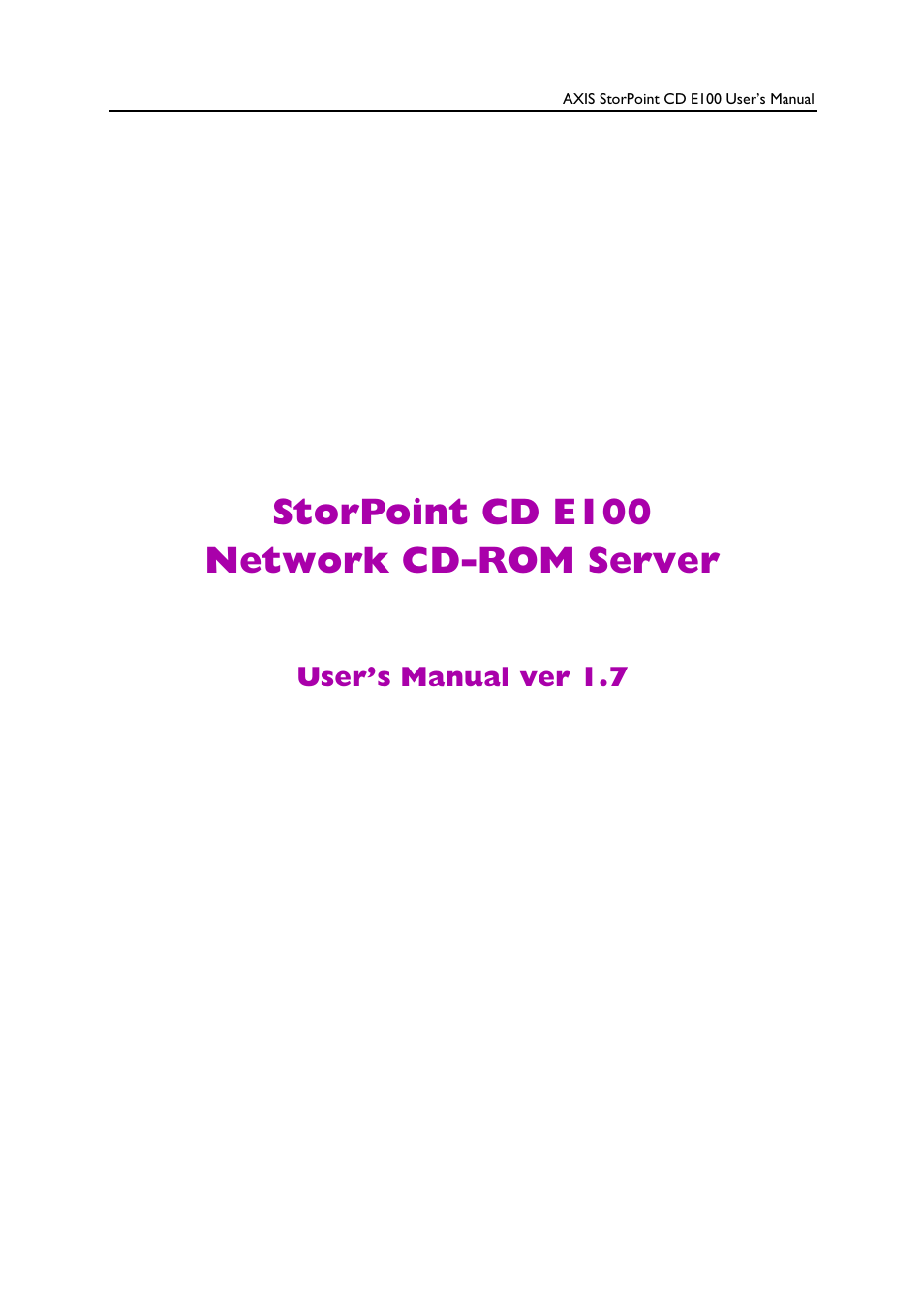 Axis Communications CD E100 User Manual | 163 pages