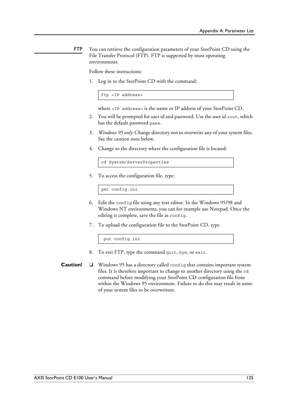 Axis Communications CD E100 User Manual | Page 125 / 163