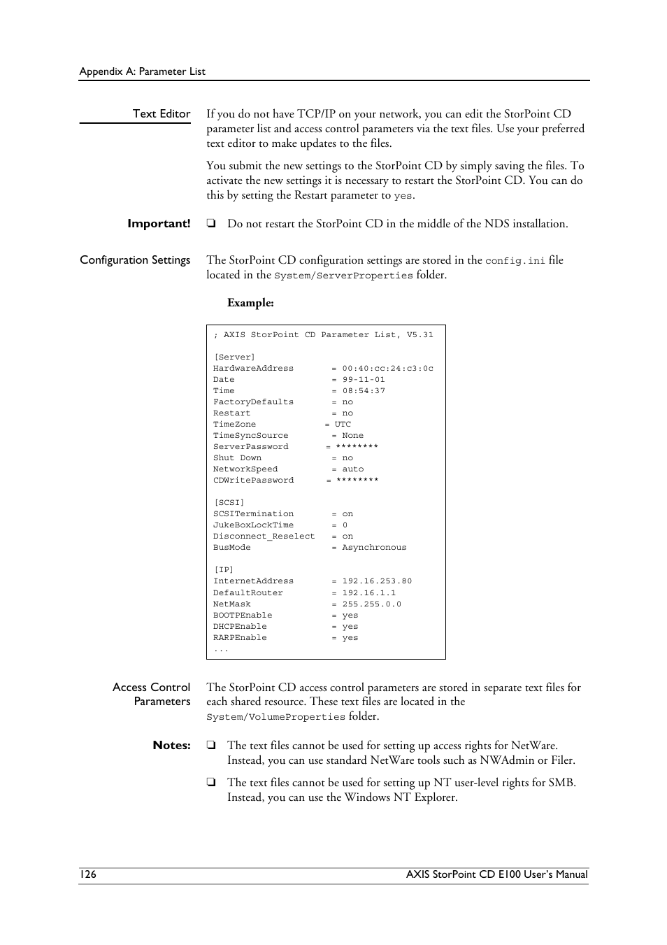 Text editor | Axis Communications CD E100 User Manual | Page 126 / 163