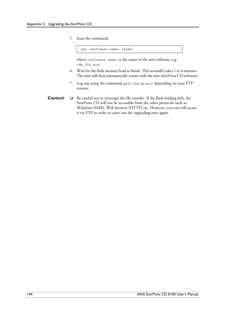 Axis Communications CD E100 User Manual | Page 144 / 163