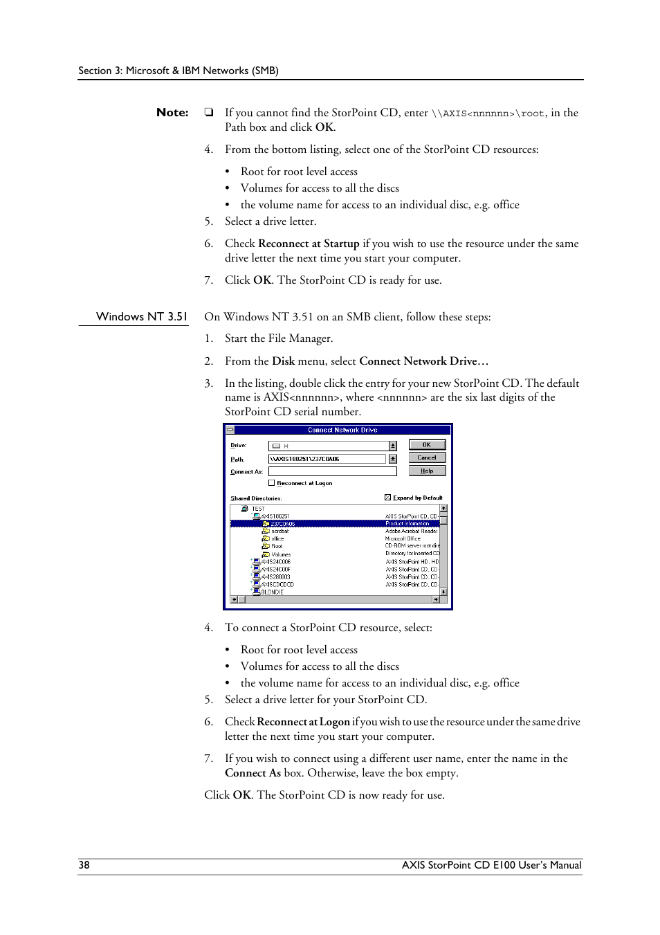 Windows nt 3.51 | Axis Communications CD E100 User Manual | Page 38 / 163