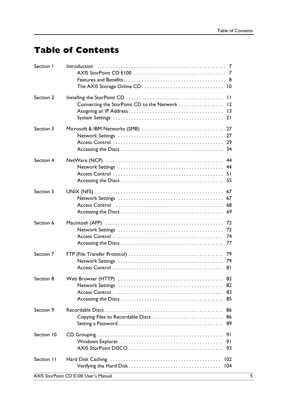 Axis Communications CD E100 User Manual | Page 5 / 163