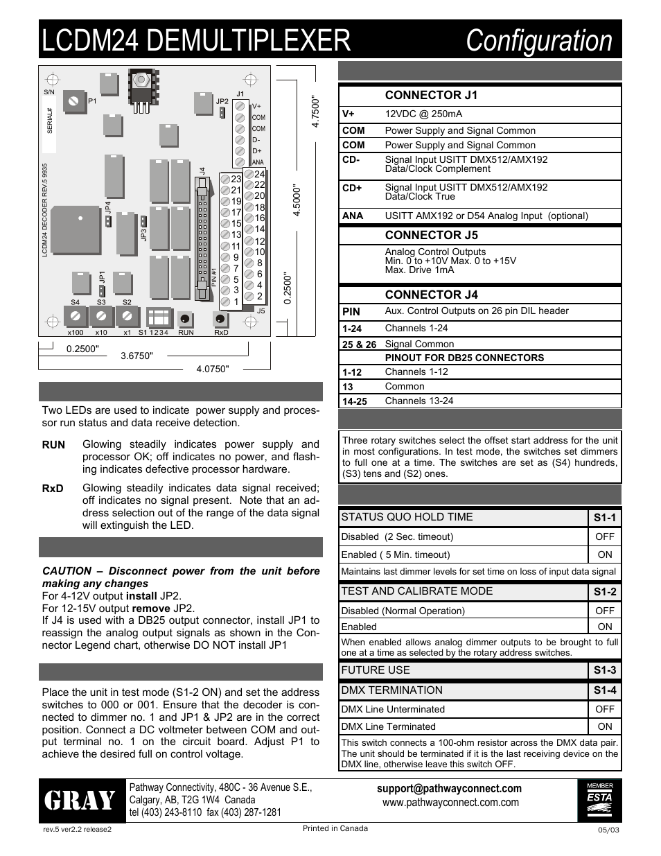 Pathway LCDM24 Configuration User Manual | 1 page