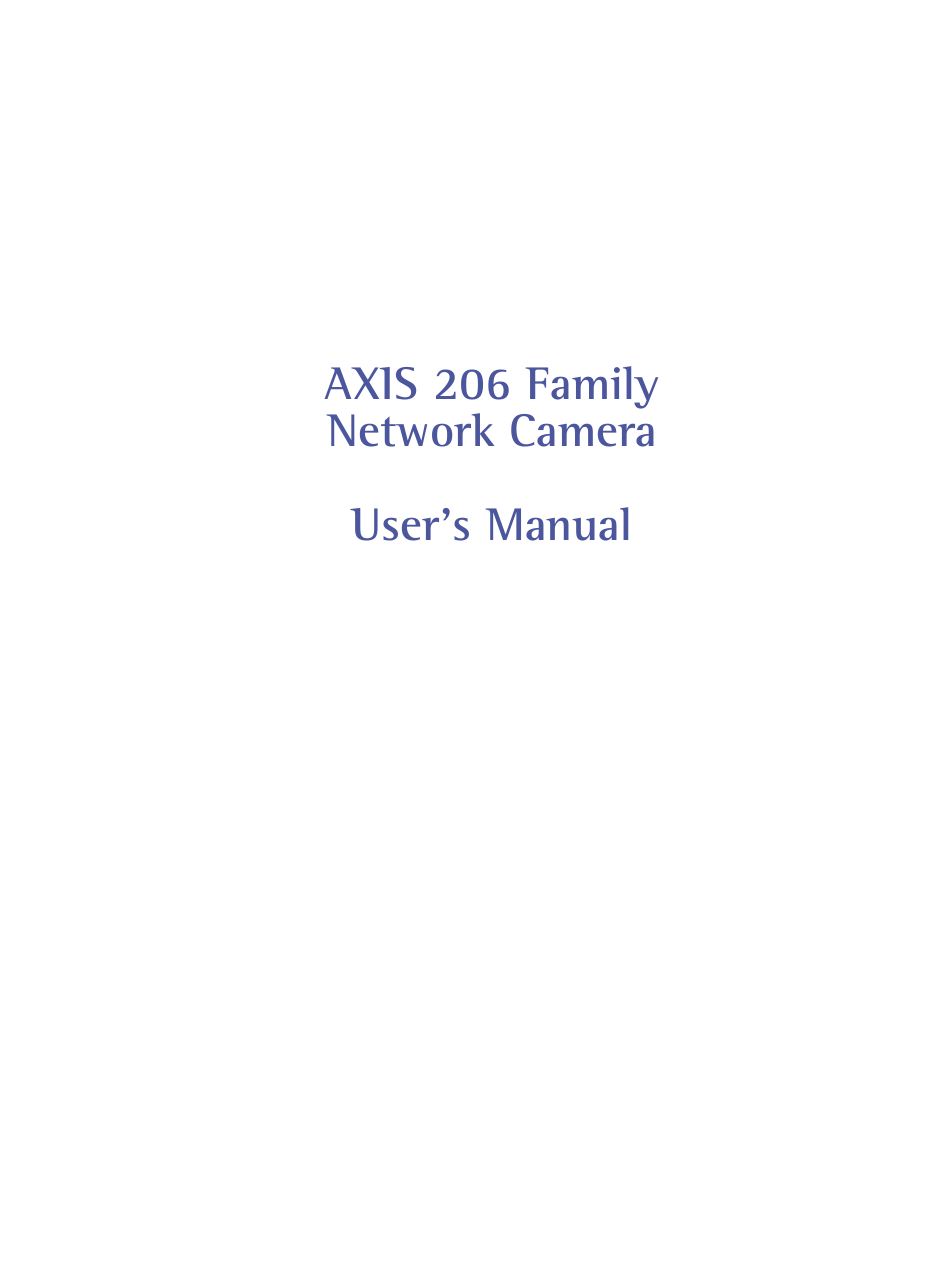 Axis Communications 206 User Manual | 48 pages